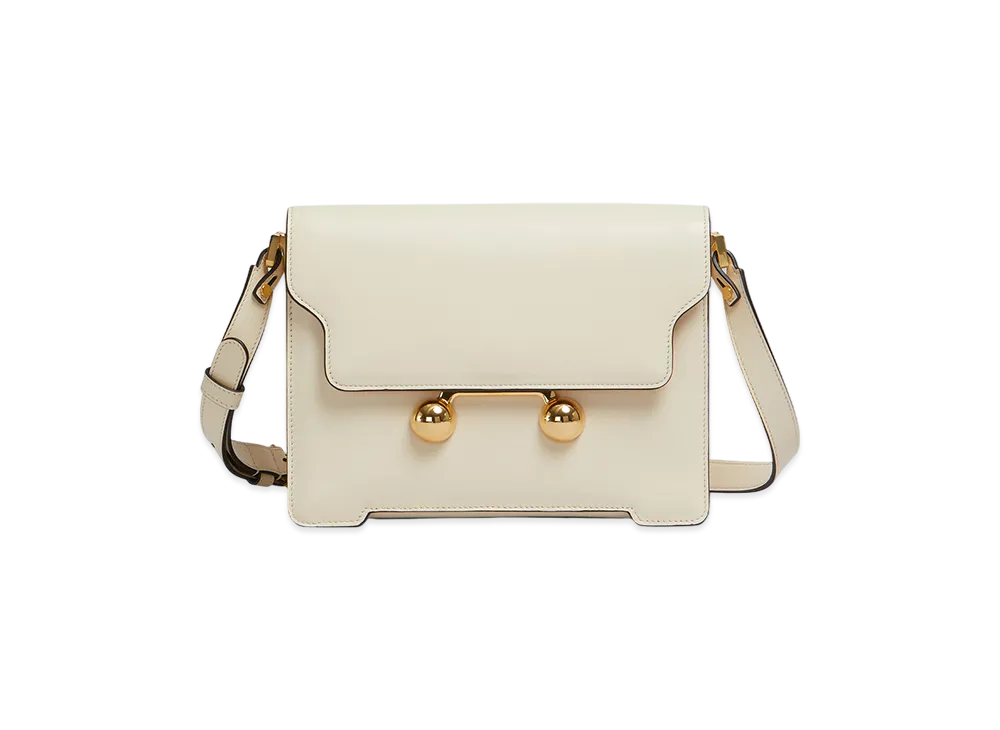 MARNI Trunkaroo Medium Shoulder Bag in Leather "Shell"