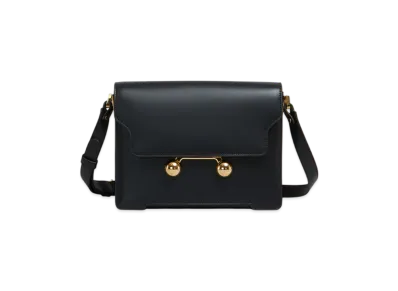 MARNI Trunkaroo Medium Shoulder Bag in Leather "Black"