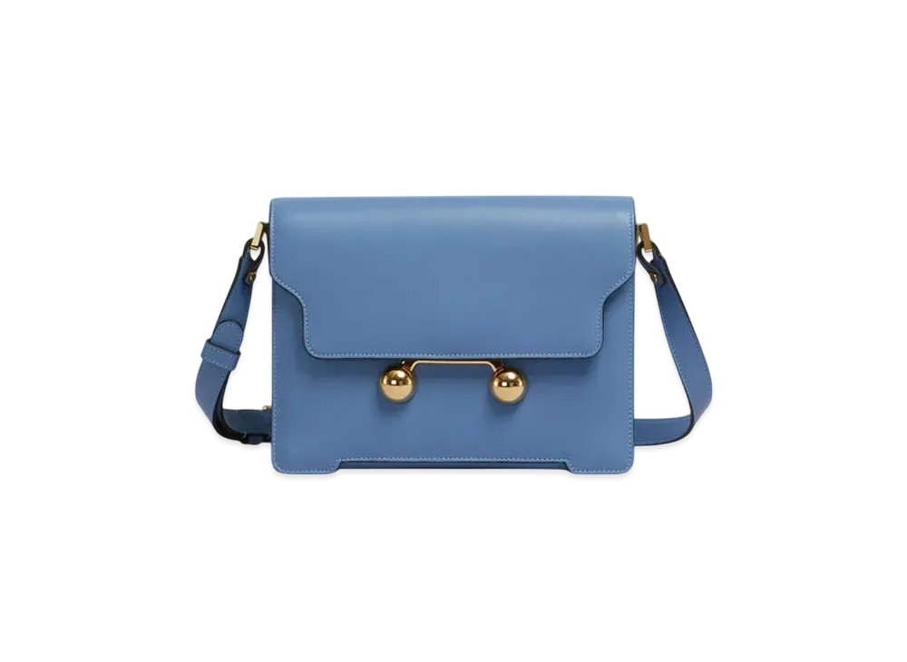 Marni Leather Trunkaroo Medium Shoulder Bag "Opal"