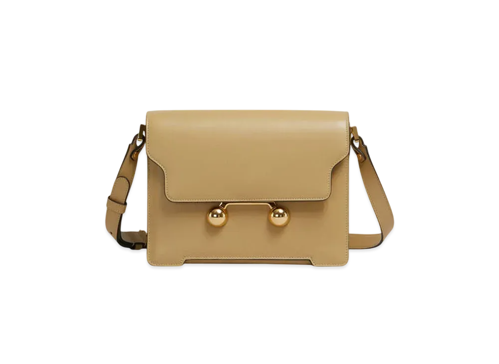 Marni Leather Trunkaroo Medium Shoulder Bag
 "Nomad/Beige"