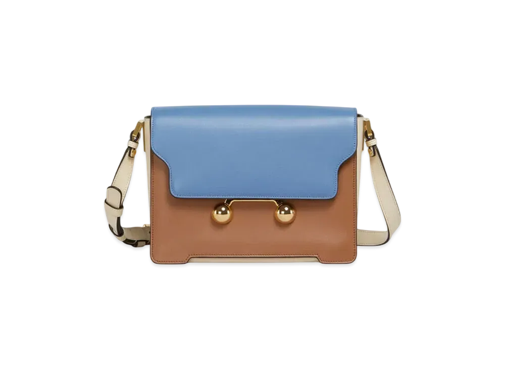 Marni Leather Trunkaroo Medium Shoulder Bag
"Opal/Cinnamon/Seashell"