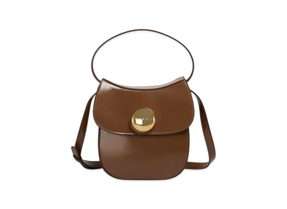 MARNI Butterfly Small Handbag in Leather "Maroon"