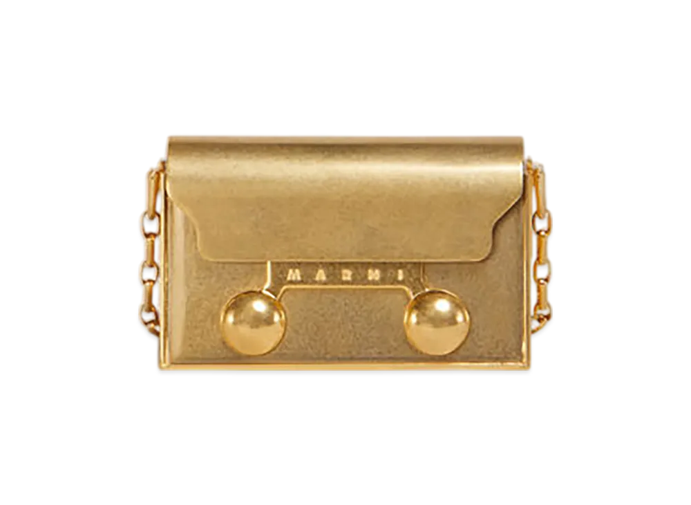 MARNI Trunkaroo Nano Handbag in 24k Gold-Plated Brass "Oroplattato"