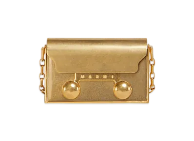 MARNI Trunkaroo Nano Handbag in 24k Gold-Plated Brass "Oroplattato"