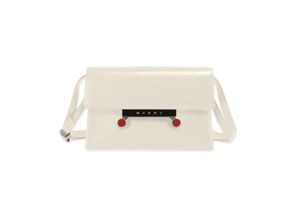 MARNI Small Envelope Bag in Craquele Patent Leather "Limestone"