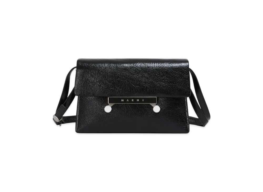 MARNI Small Envelope Bag in Craquele Patent Leather "Black"