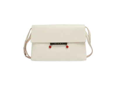 MARNI Medium Envelope Bag in Craquele Patent Leather "Limestone"