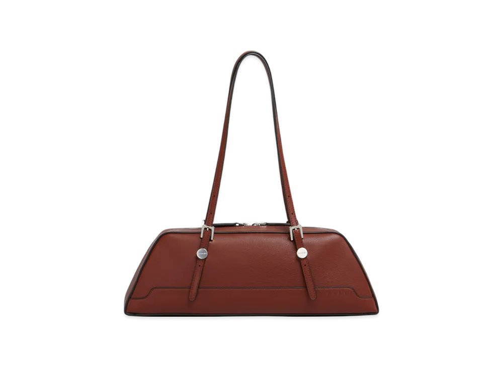 MARNI Dot Long Duffle Bag in Leather "Wild Cherry"