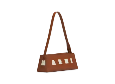 MARNI Museo Baguette Bag in Leather "Moka/Ivory"