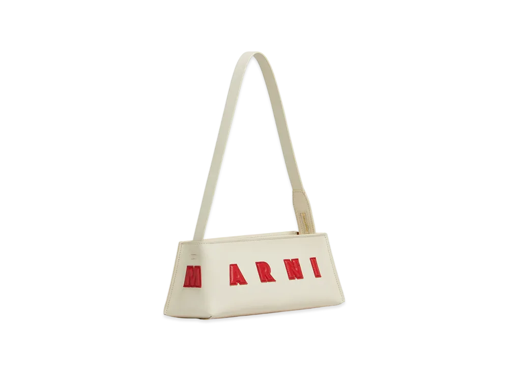MARNI Museo Baguette Bag in Leather "Ivory/Lacquer"