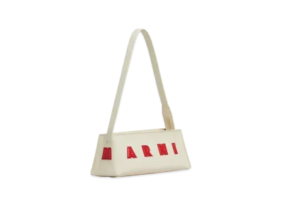 MARNI Museo Baguette Bag in Leather "Ivory/Lacquer"