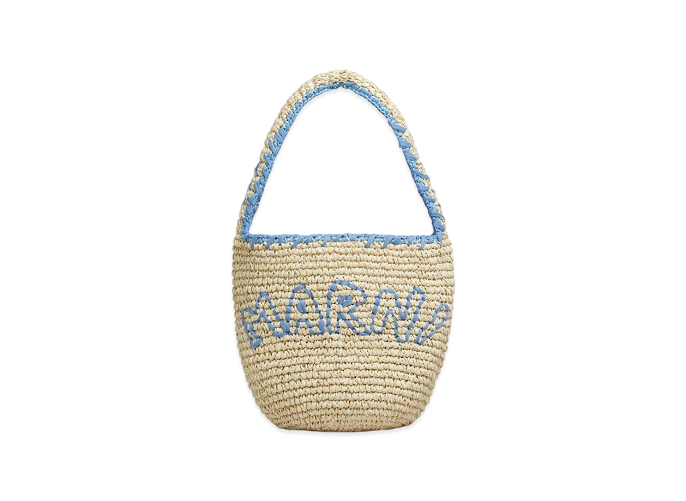 MARNI Nassa Small Hobo Bag "Natural/Light Blue"