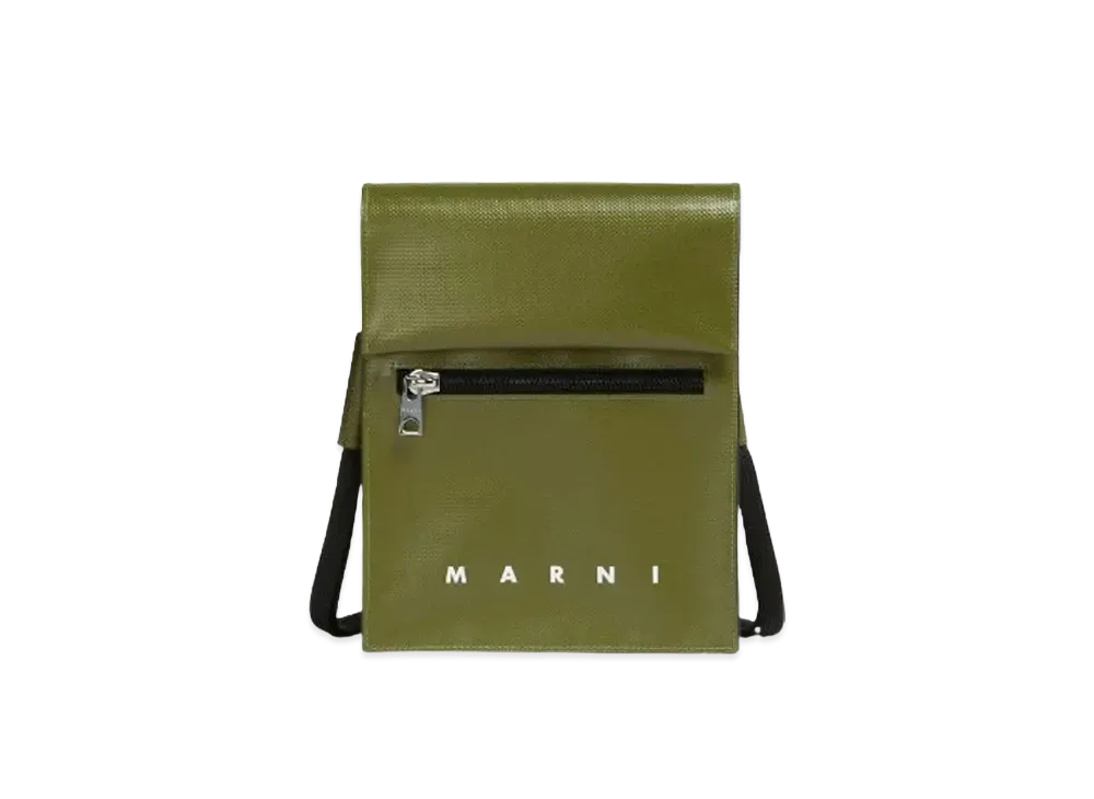 Marni Pouch with Shoelace Strap "Leav Green"