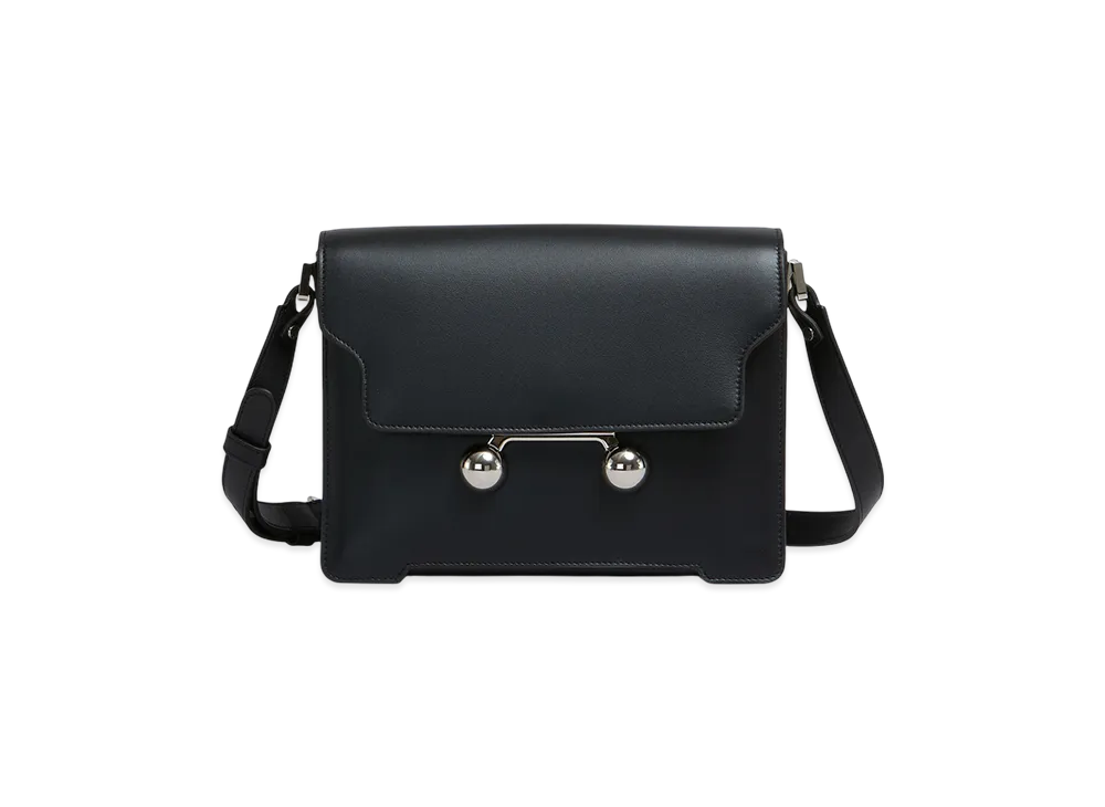 MARNI Trunkaroo Medium Shoulder Bag in Leather "Black"