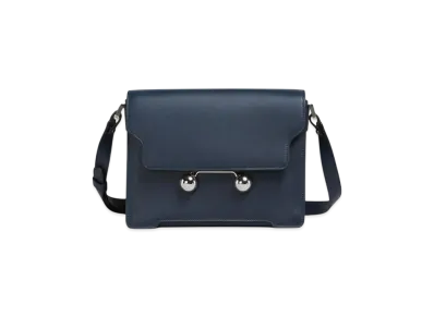 Marni Leather Trunkaroo Medium Shoulder Bag "Night Blu"