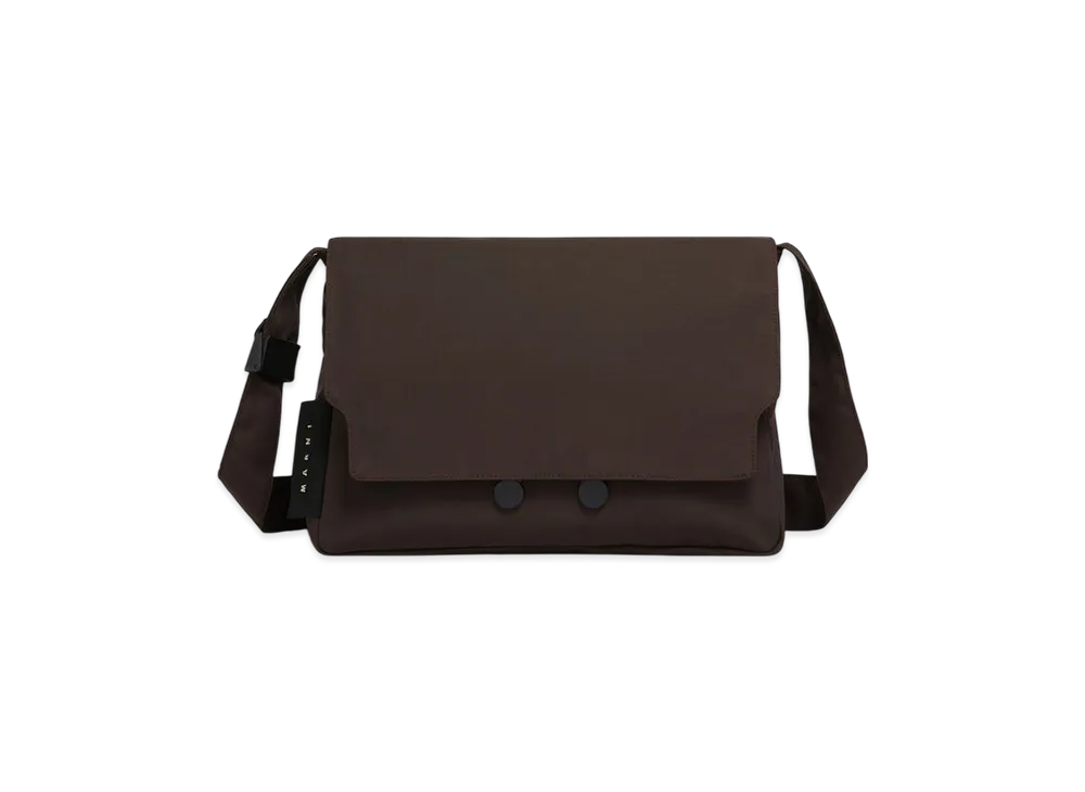 MARNI Nylon Cityscape Crossbody Bag "Coffee"