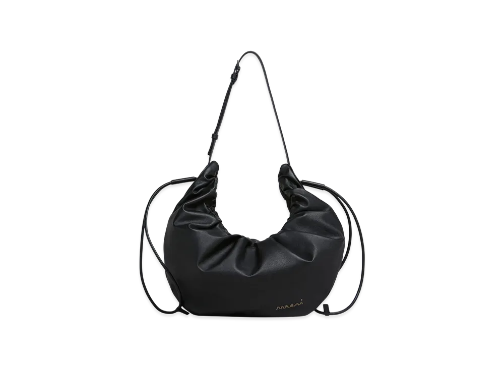 MARNI Chou Chou Small Hobo Bag in Leather "Black"
