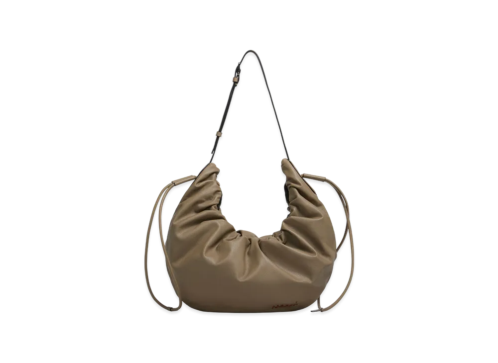 MARNI Chou Chou Small Hobo Bag in Leather "Antique Silver"