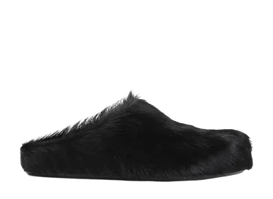 MARNI Women's Long Hair Calfskin Fussbett Sabot "Black"
