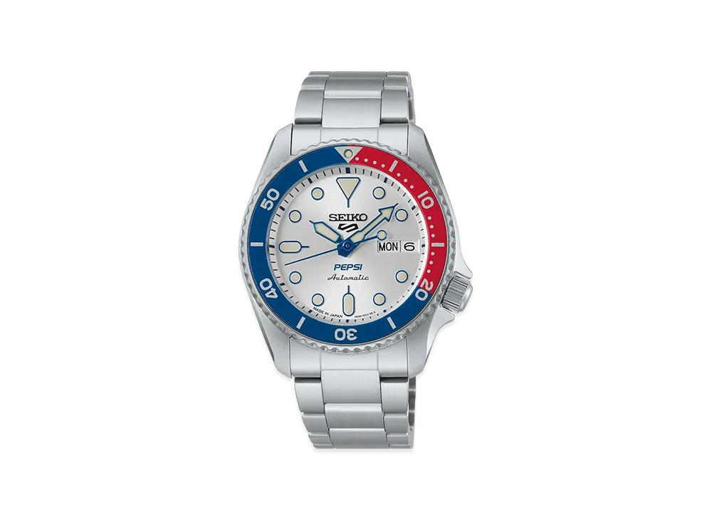 SEIKO 5 Sports x Pepsi Carriver 4R36 "Silver"