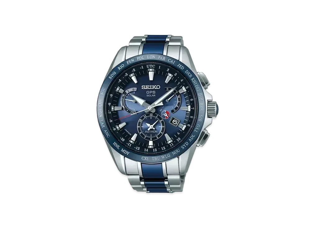 SEIKO Astron GPS Solar Dual Time "Navy" SBXB043