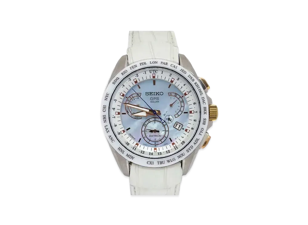 SEIKO Astron GPS Solar Dual Time "White" SBXB063