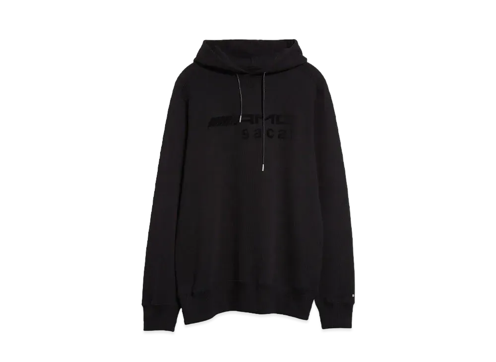 sacai x Mercedes AMG Flocked Logo Cotton Hoodie "Black"