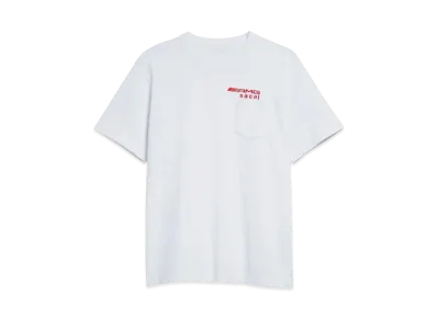 sacai x Mercedes AMG Logo Embroideed Cotton Pocket T-Shirt "White"