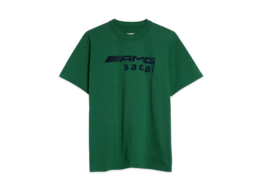 sacai x Mercedes AMG Flocked Logo Cotton Graphic T-Shirt "Green"