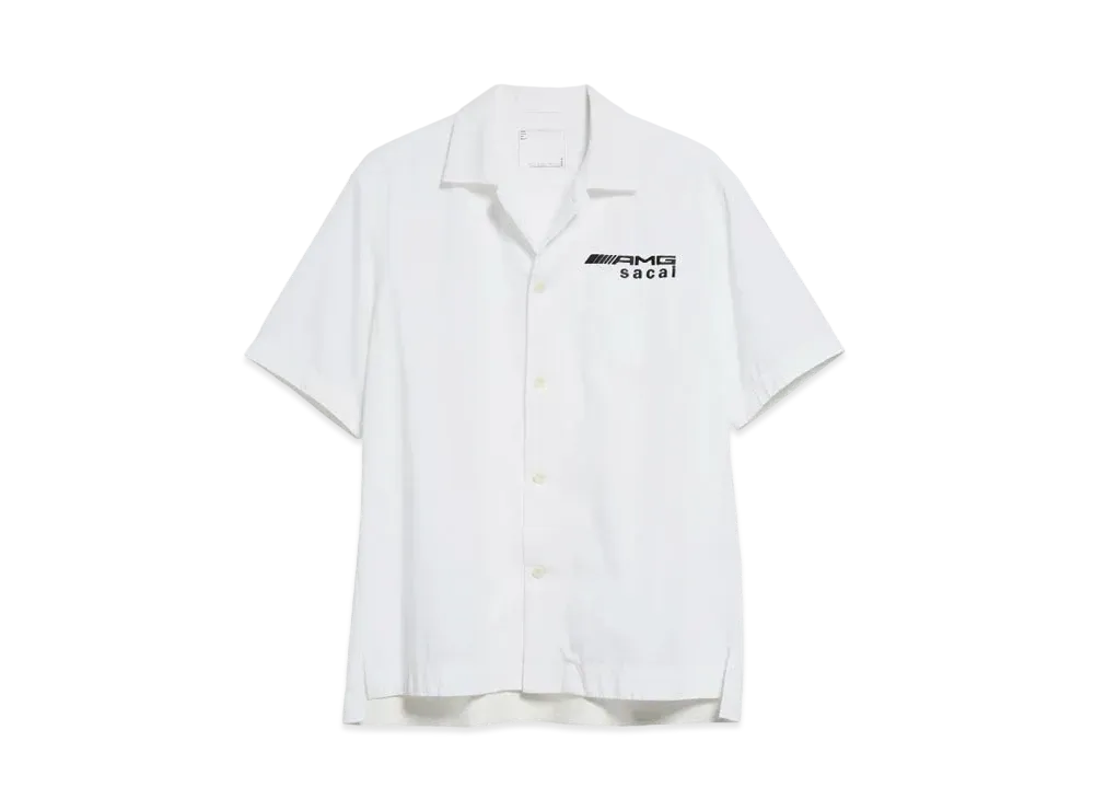 sacai x Mercedes AMG Logo Embroidered Camp Shirt "Off White"