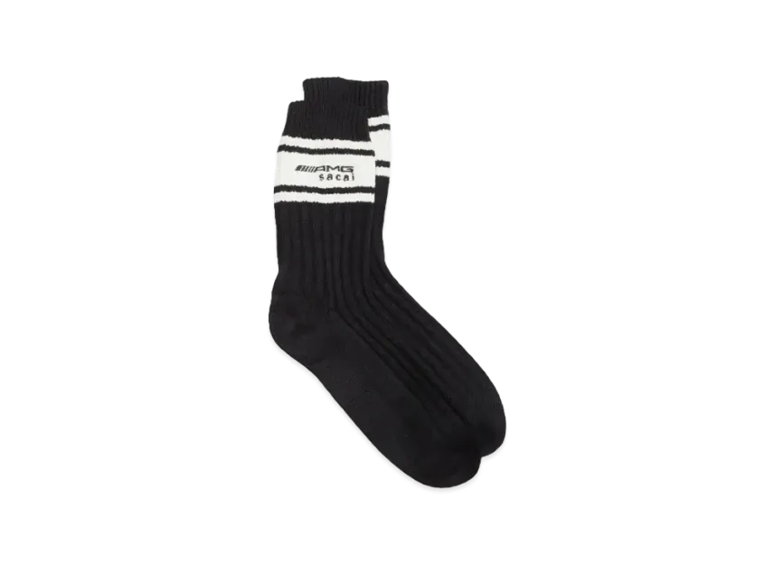 Amg Performance Socks sacai x Mercedes AMG Logo Stripe Rib Crew Socks
