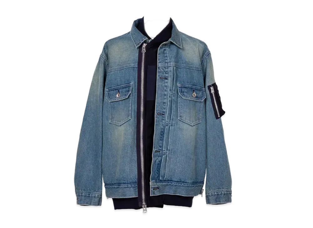 sacai Denim x Nylon Twill Jacket "L_Blue"