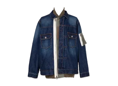 sacai Denim x Nylon Twill Jacket "Blue"