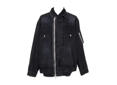 sacai Denim x Nylon Twill Jacket "Black"