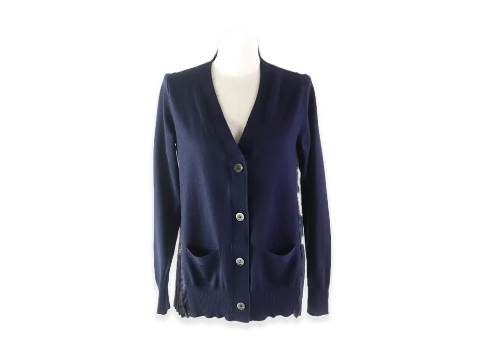 【sacai】サカイ　バックプリーツカーディガン　サイズ1 sacai(サカイ) バックプリーツ カーディガン 21-05588 ホワイト