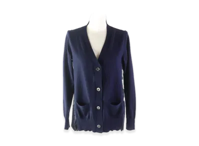 sacai Back Pleated Cardigan "Navy"