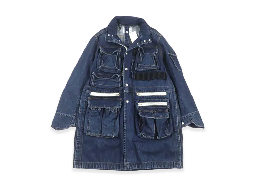サカイ デニム ブルゾン コート "ブルー"