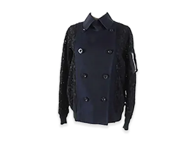 sacai Paisley Cut Work Jacket "Navy/Black"