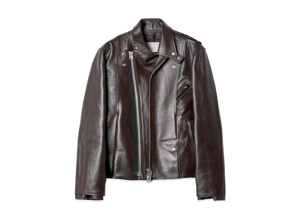 sacai Leather Riders Jacket "Brown"