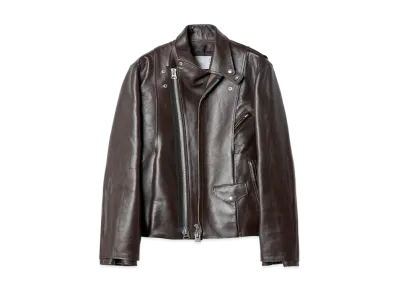 sacai Leather Riders Jacket "Brown"