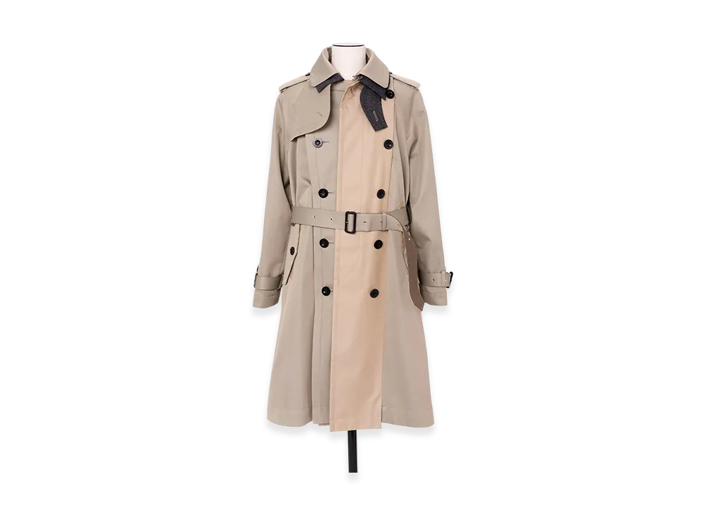 【美品60%off】sacai 21ss Suit Coat Khaki khaki-polyester-sacai-coat-