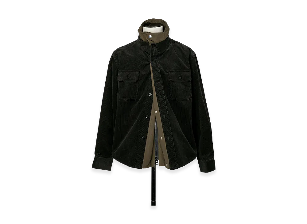 sacai Corduroy Shirt "Black/Khaki"