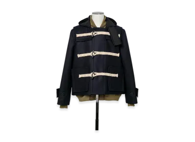 sacai Wool Melton Blouson "Navy/Dark Khaki"