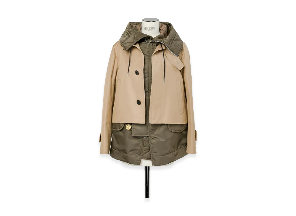 sacai Cotton Gabardine Blouson "Beige/Dark Khaki"