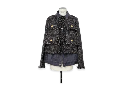sacai Tweed Jacket "Navy/Indigo"