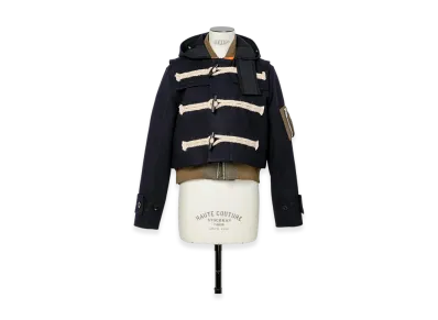 sacai Wool Melton Blouson "Navy/Dark Khaki"