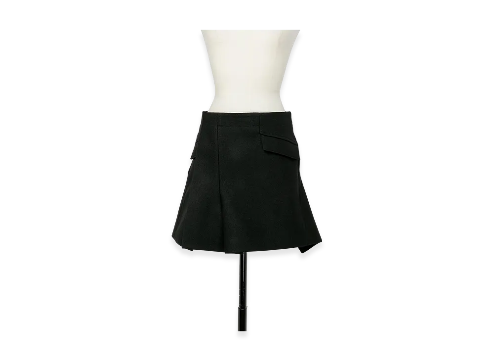sacai Wool Melton Skirt "Black"