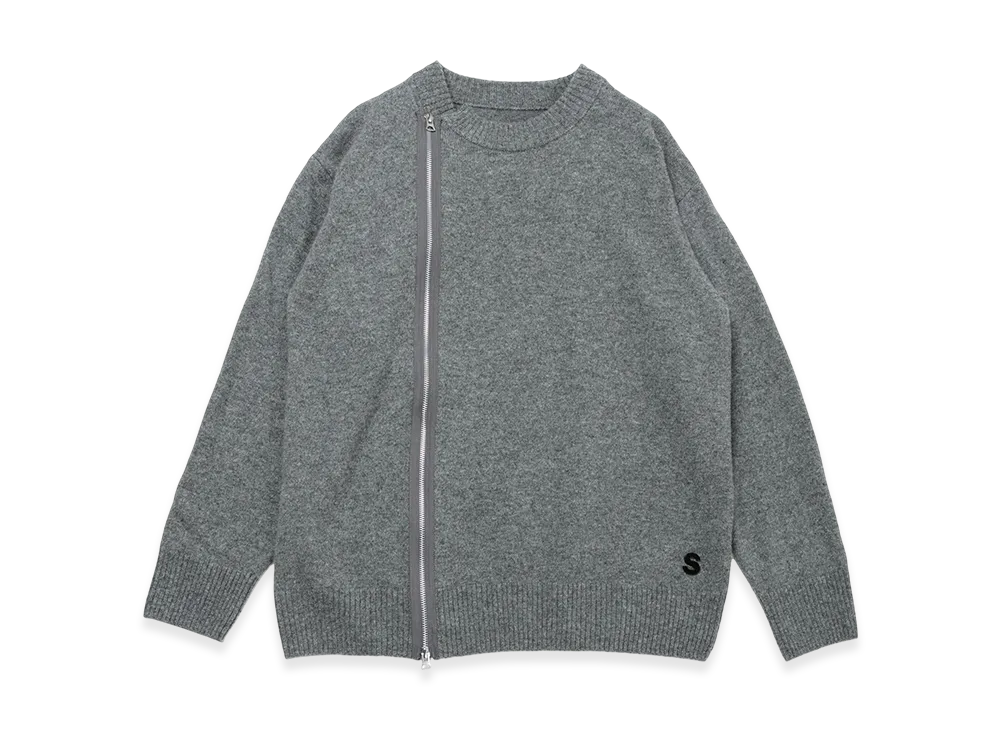 sacai S Wool Knit Blouson "Gray"