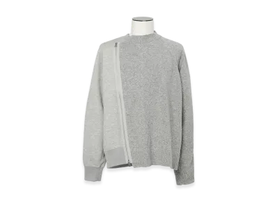 sacai Wool Knit x Sponge Sweat Blouson "Light Gray/Light Gray"