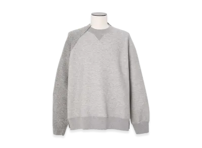 sacai Wool Knit x Sponge Sweat Pullover "Light Gray/Light Gray"